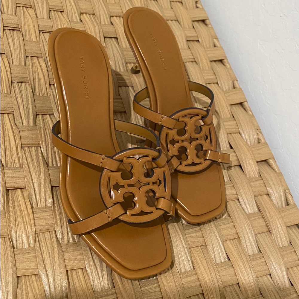 Tory Burch Brown Logo Sandals